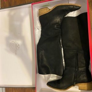 Vince Camuto black Beaanna pointy toe tall boots in size 9. Original box.